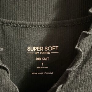 Torrid Super Soft Rib Knit Tank Top - Black